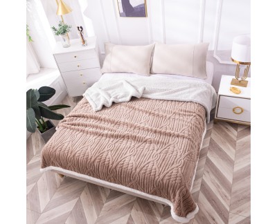 EXCLUSIV Pătură moale cocolino model tricotat, groasă cu blăniță-PAJ042