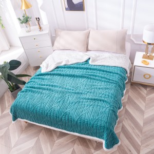 EXCLUSIV Pătură moale cocolino model tricotat, groasă cu blăniță-PAJ043